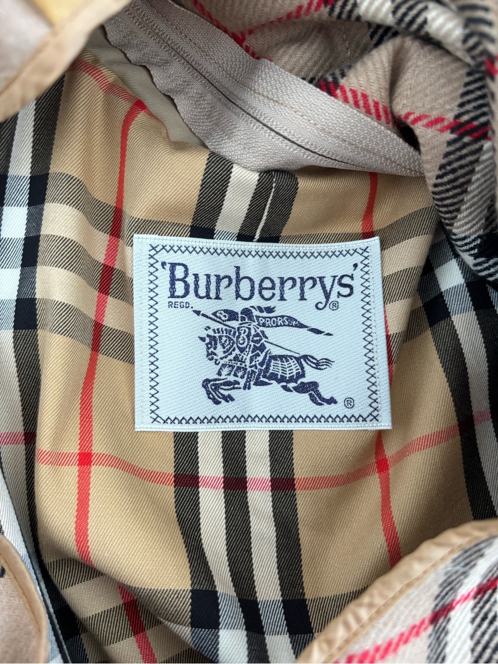 Burberry Vintage Burberrys Nova Check Lined Trench Coat Beige Plaid - Picture 5 of 5